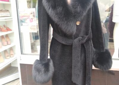 Wool and Fox Coat Black