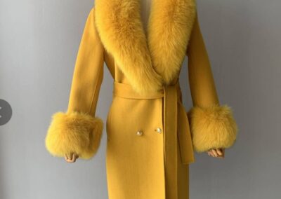 Wool and Fox Coat Mustard